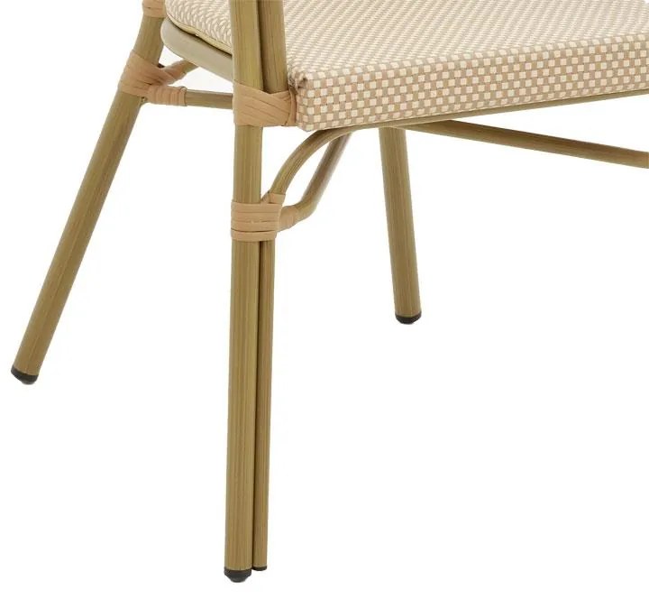 Καρέκλα - Πολυθρόνα Elyza φυσικό αλουμίνιο-μπεζ textilene 57x62x84 εκ. 57x62x83 εκ.