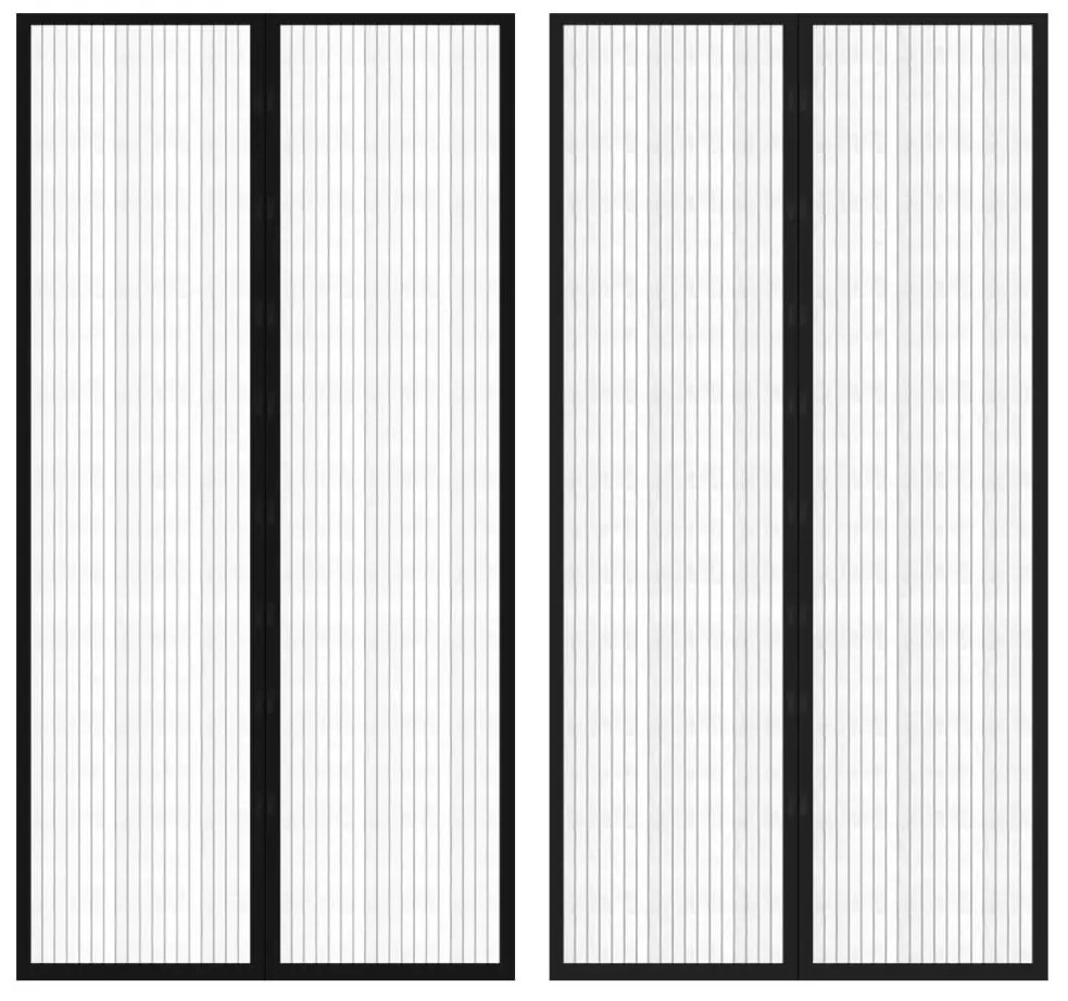 vidaXL Σίτα για πόρτα με σκρατς 210 x 100 cm 2 τμχ Μαγνητική Μαύρη