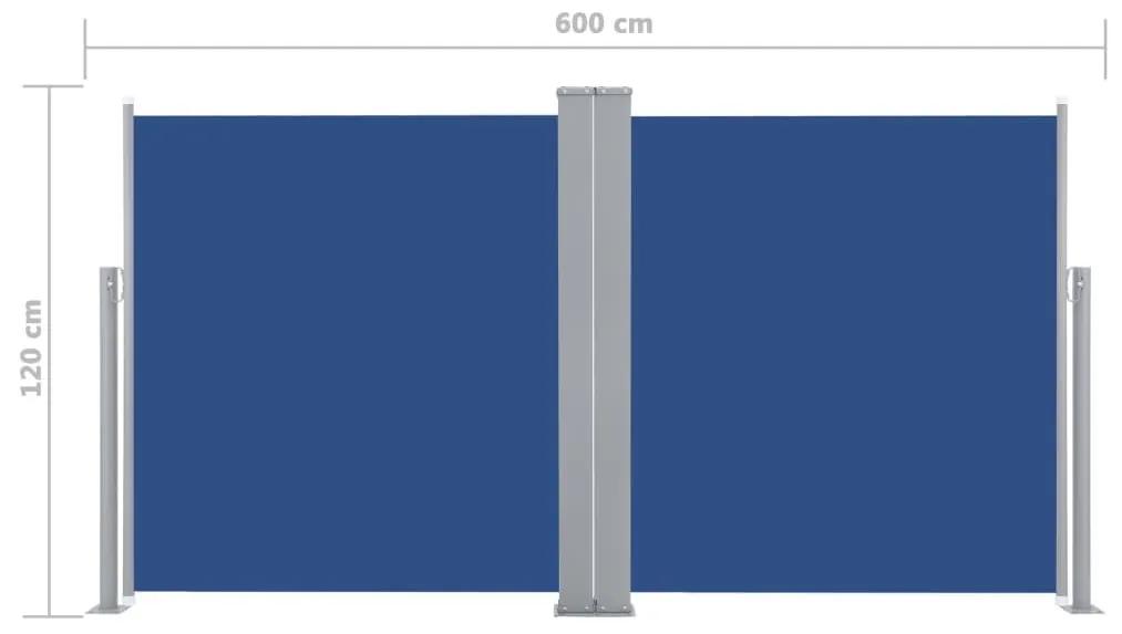 Σκίαστρο Πλαϊνό Συρόμενο Μπλε 120 x 600 εκ. - Μπλε