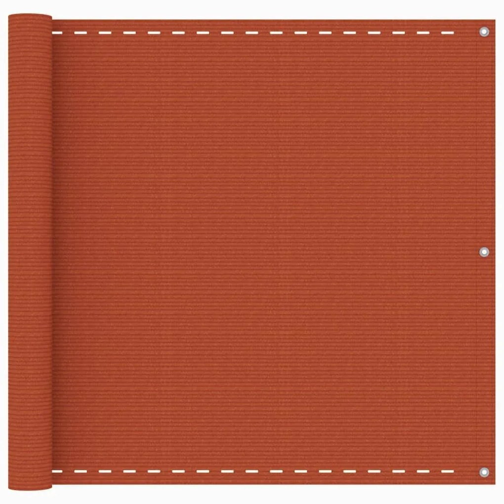 Διαχωριστικό Βεράντας Πορτοκαλί 90 x 600 εκ. από HDPE - Πορτοκαλί