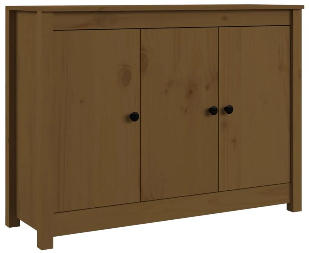 vidaXL Μπουφές Καφέ Μελί 100x35x74 εκ. από Μασίφ Ξύλο Πεύκου