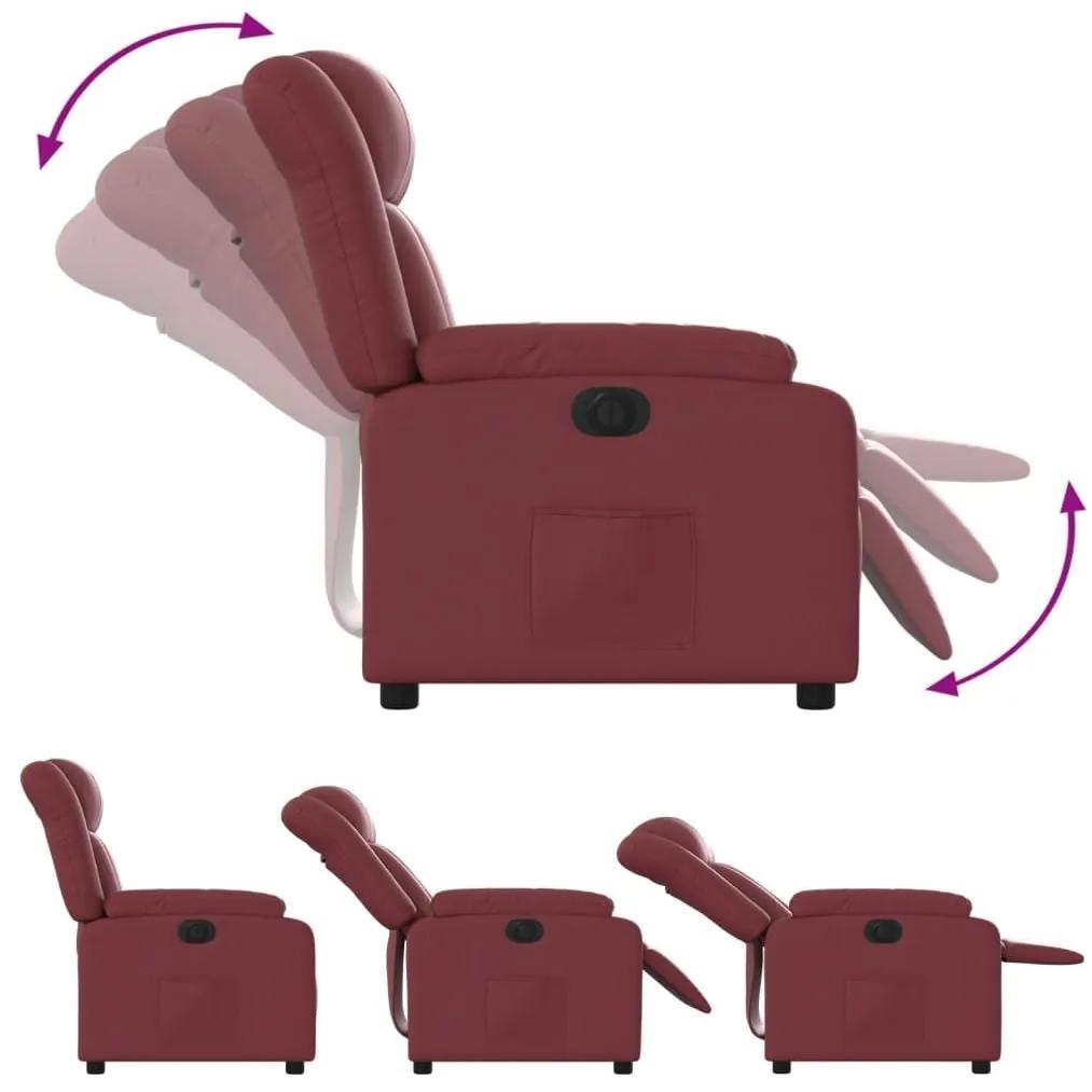 Πολυθρόνα Ανακλινόμενη Ηλεκτρική Μπορντό Συνθετικό Δέρμα - Κόκκινο