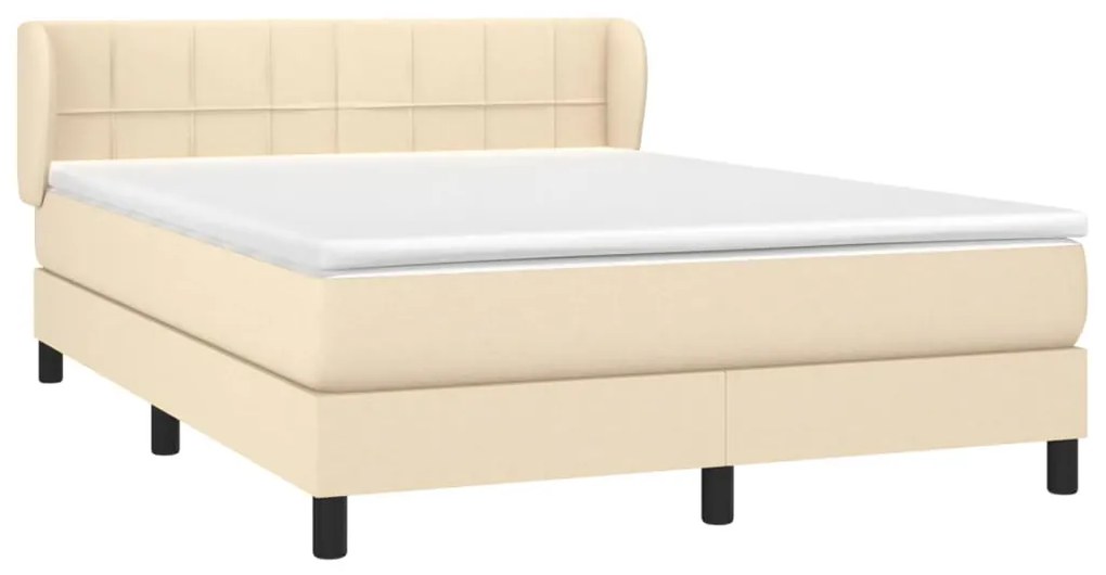 ΚΡΕΒΑΤΙ BOXSPRING ΜΕ ΣΤΡΩΜΑ ΚΡΕΜ 140X190 ΕΚ. ΥΦΑΣΜΑΤΙΝΟ 3126242