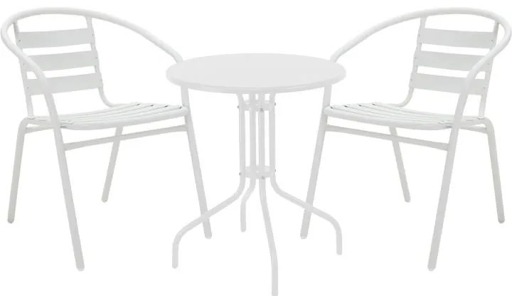 Σετ κήπου - Τραπεζαρία Vergo - Tade 3 τεμ. μέταλλο λευκό Φ60x70 εκ. 60x60x70 εκ.