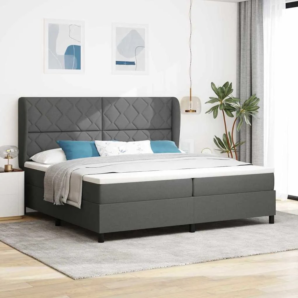 vidaXL Κρεβάτι με Στρώμα Γκρι 200x200 εκ Ύφασμα