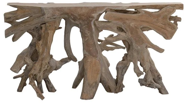 Κονσόλα Root χειροποίητη teak ξύλο φυσικό 150x40x80εκ