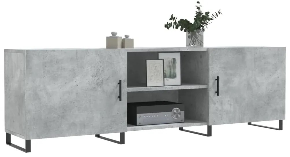 vidaXL Έπιπλο Τηλεόρασης Γκρι Σκυροδέματος 150x30x50 εκ. Επεξ. Ξύλο