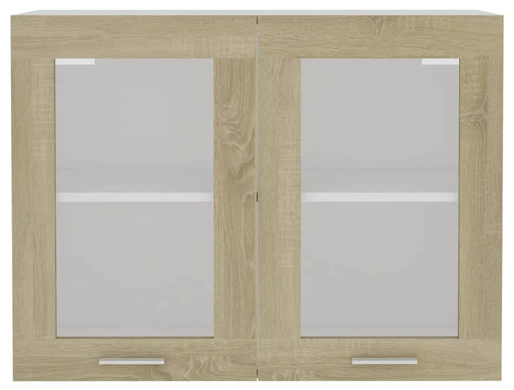 vidaXL Ντουλάπι Κρεμαστό με Τζάμι Sonoma Δρυς 80x31x60 εκ. Μοριοσανίδα