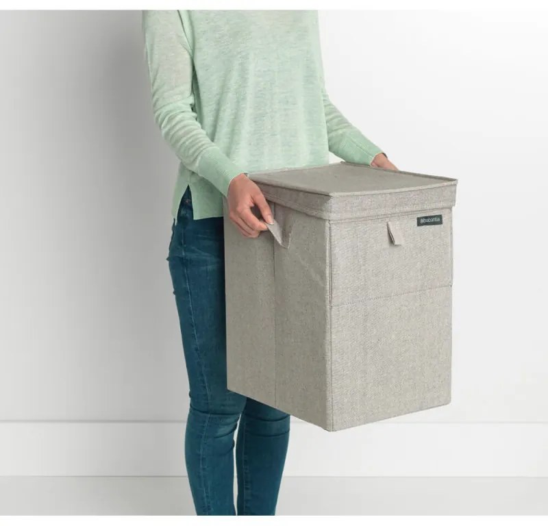Brabantia Κιβώτιο πλυντηρίου ρούχων 1000827, 35 l, Άνοιγμα μπροστά, Ευρύ καπάκι, Πτυσσόμενο, Γκρι