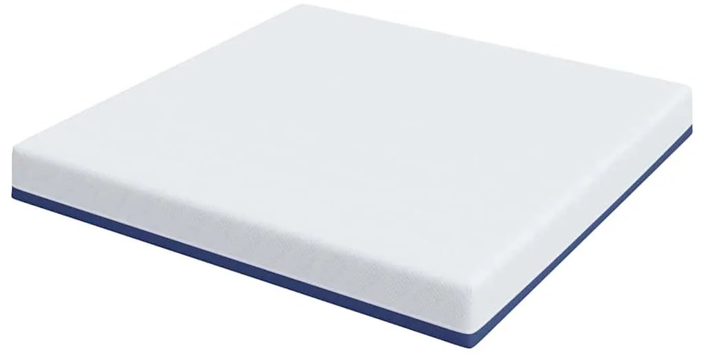vidaXL Στρώμα Λευκό και Μπλε 200 x 200 cm Αφρός Εμποτισμένος με Gel