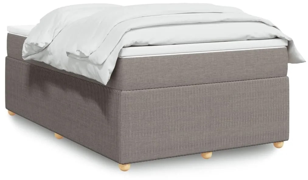 Κρεβάτι Boxspring με Στρώμα Taupe 120x200 εκ. Υφασμάτινο - Μπεζ-Γκρι