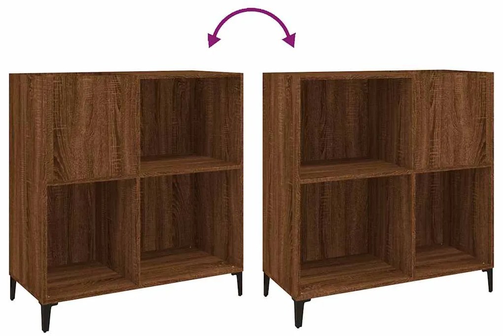 vidaXL Δισκοθήκη Καφέ Δρυς 84,5 x 38 x 89 εκ. από Επεξεργασμένο Ξύλο