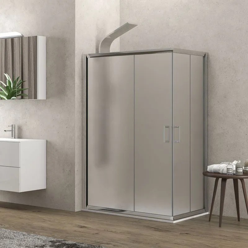 Karag Καμπίνα τετράγωνη με fabric κρύσταλλο NEW FLORA 100 Χρωμέ 100x100x180cm