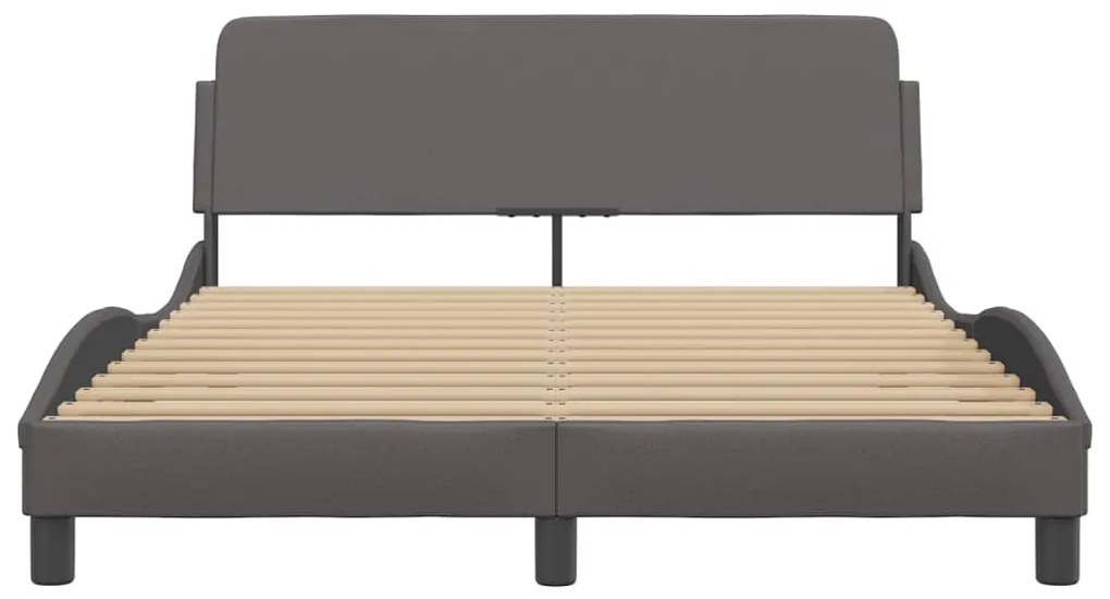 vidaXL Πλαίσιο Κρεβατιού με Κεφαλάρι Γκρι 140x200 εκ. Συνθετικό Δέρμα