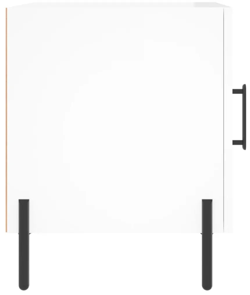vidaXL Κομοδίνα 2 τεμ. Γυαλ. Λευκό 40 x 40 x 50 εκ. από Επεξεργ. Ξύλο