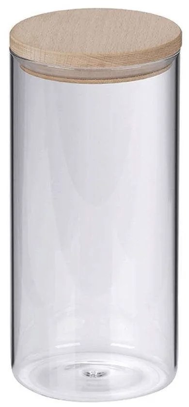 Δοχείο Αποθήκευσης Amelie 11957 Φ10x23cm 1,5Lt Clear-Natural Kela Wood, Glass