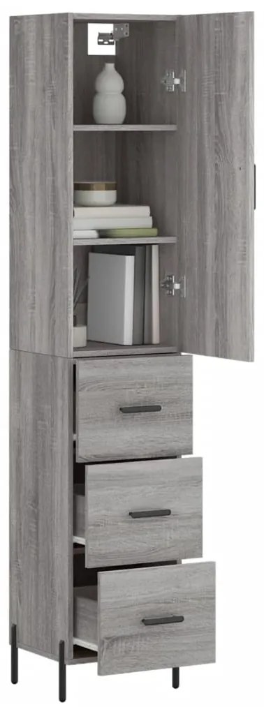 vidaXL Μπουφές Sonoma Γκρι 34,5 x 34 x 180 εκ. από Επεξεργασμένο Ξύλο
