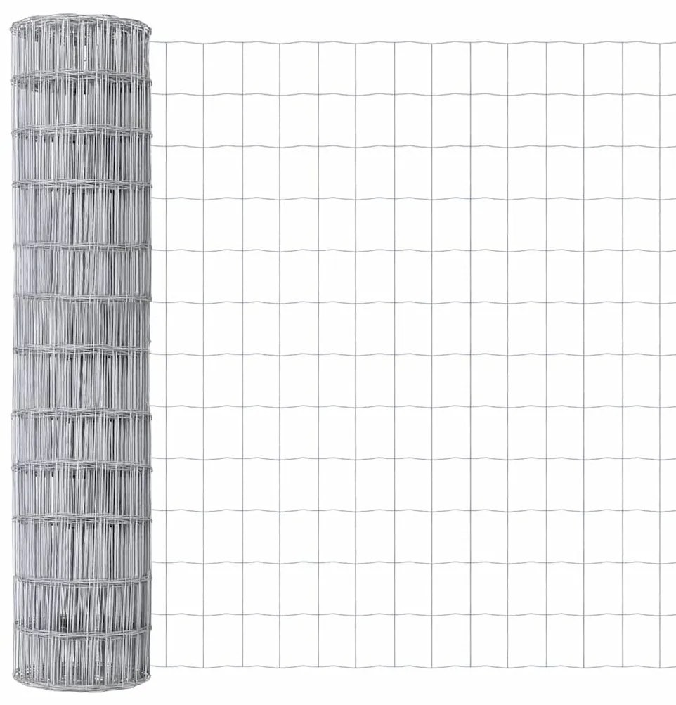 vidaXL Ευρωπαϊκός Φράχτης με 7 Πόλους 1.4x10 μ Γαλβανισμένος Χάλυβας