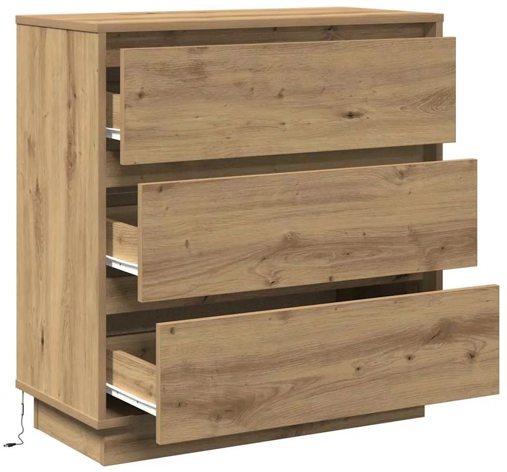 vidaXL Κομοδίνο με artisan δρυς 71 x 34.5 x 75 εκ. Επεξεργασμένο ξύλο