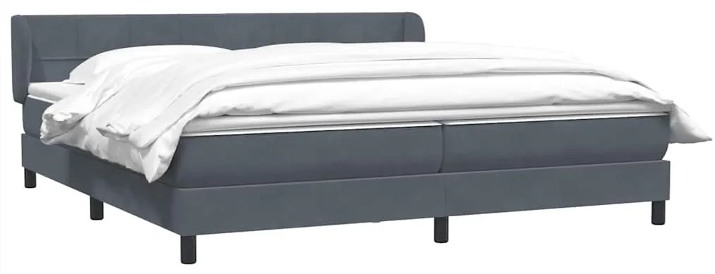 vidaXL Box Spring Κρεβάτι με στρώματα Σκούρο γκρι 180x220 cm Βελούδινο