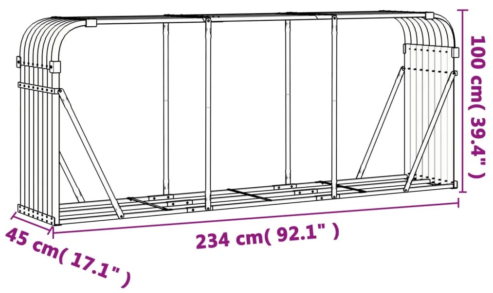 ΞΥΛΟΘΗΚΗ ΑΣΗΜΙ 234X45X100 ΕΚ. ΑΠΟ ΓΑΛΒΑΝΙΣΜΕΝΟ ΑΤΣΑΛΙ 364595