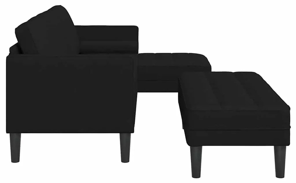 vidaXL Σετ Καναπέ 2 pcs Μαύρο 173 x 131 x 67 εκ ύφασμα