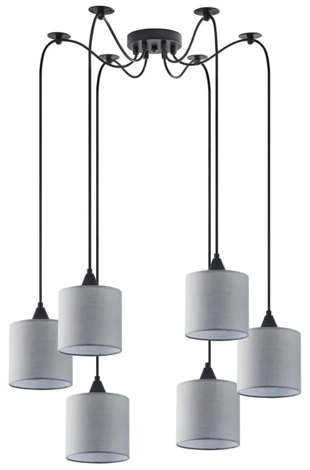 Φωτιστικό Οροφής Κρεμαστό Adept 77-9025 50x300cm 6xE27 60W Grey Homelighting Fabric