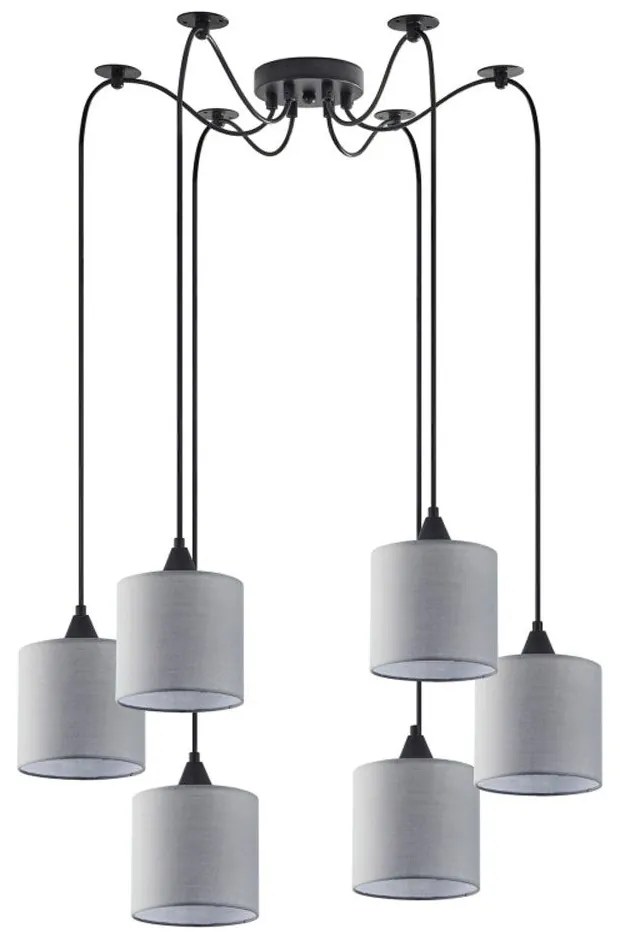 Φωτιστικό Οροφής Κρεμαστό Adept 77-9025 50x300cm 6xE27 60W Grey Homelighting Ύφασμα