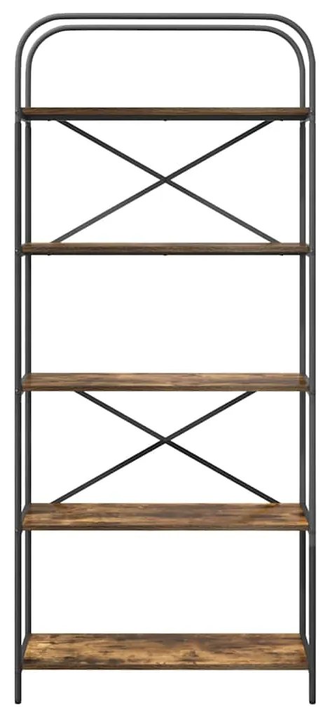 vidaXL Ράφι Βιβλίων Καπνιστό Δρύς 80 x 30 x 183 εκ Επεξεργασμένο ξύλο