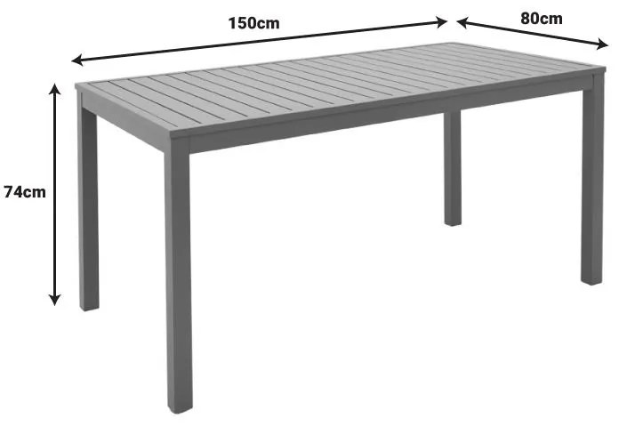 Τραπέζι κήπου Kliton Αλουμίνιο Σαμπανιζέ 150x80x74εκ. 150x80x74 εκ.