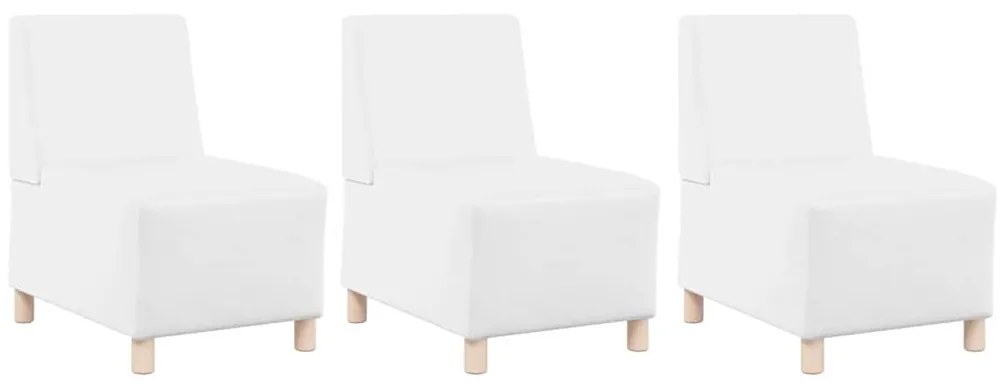 vidaXL Μοναδικός Καναπές χωρίς Χερούλια 3 pcs Λευκό 55 x 74 x 82 εκ.