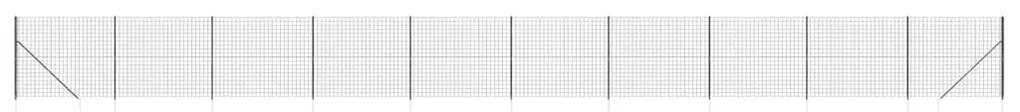 vidaXL Συρματόπλεγμα Περίφραξης Ανθρακί 1,6 x 25 μ. με Καρφωτές Βάσεις