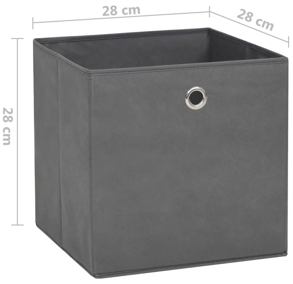 vidaXL Κουτιά Αποθήκευσης 4 τεμ. Γκρι 28x28x28 εκ. Ύφασμα Non-woven