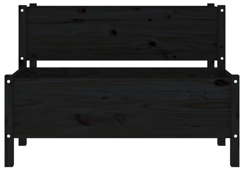 Ζαρντινιέρα Μαύρη 110x84x75 εκ. από Μασίφ Ξύλο Πεύκου - Μαύρο