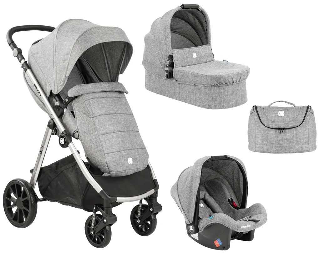 ΠΟΛΥΚΑΡΟΤΣΙ ΜΕ ΚΑΘΙΣΜΑ ΑΥΤΟΚΙΝΗΤΟΥ ΚΑΙ ΠΟΡΤ ΜΠΕΜΠΕ 3 ΣΕ 1 KIKKA BOO UGO DARK GREY MELANGE 31001010143