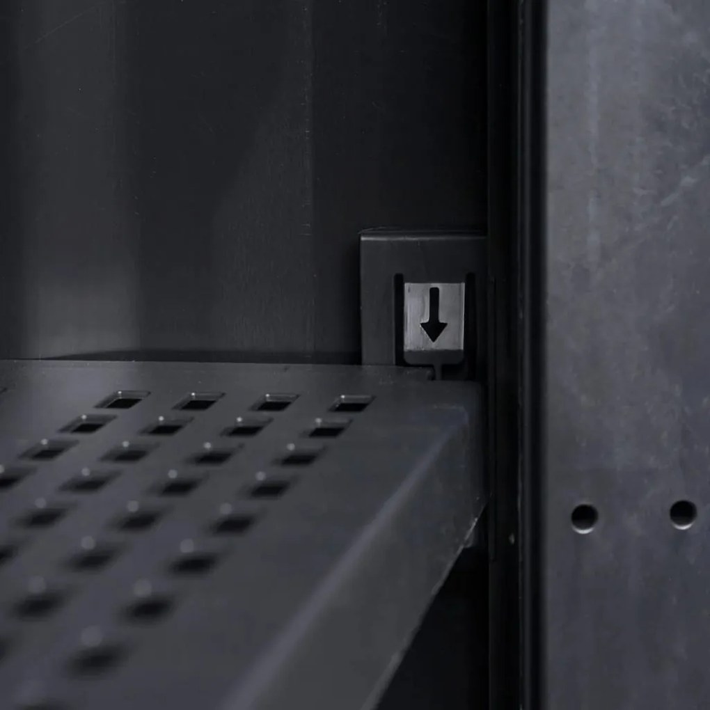 vidaXL Ντουλάπα Αποθήκευσης Εξωτερικού Χώρου με 4 Ράφια Μαύρη / Γκρι