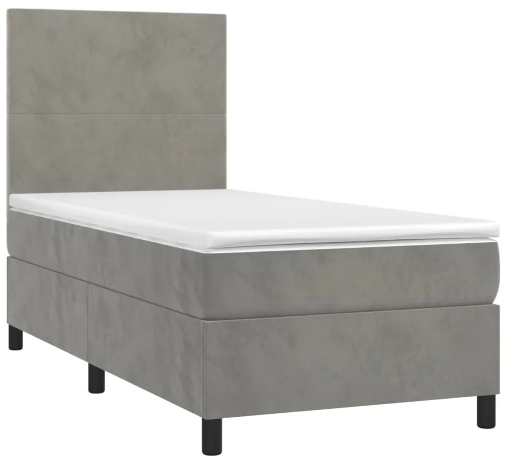 ΚΡΕΒΑΤΙ BOXSPRING ΜΕ ΣΤΡΩΜΑ ΑΝΟΙΧΤΟ ΓΚΡΙ 90X200 ΕΚ. ΒΕΛΟΥΔΙΝΟ 3142881