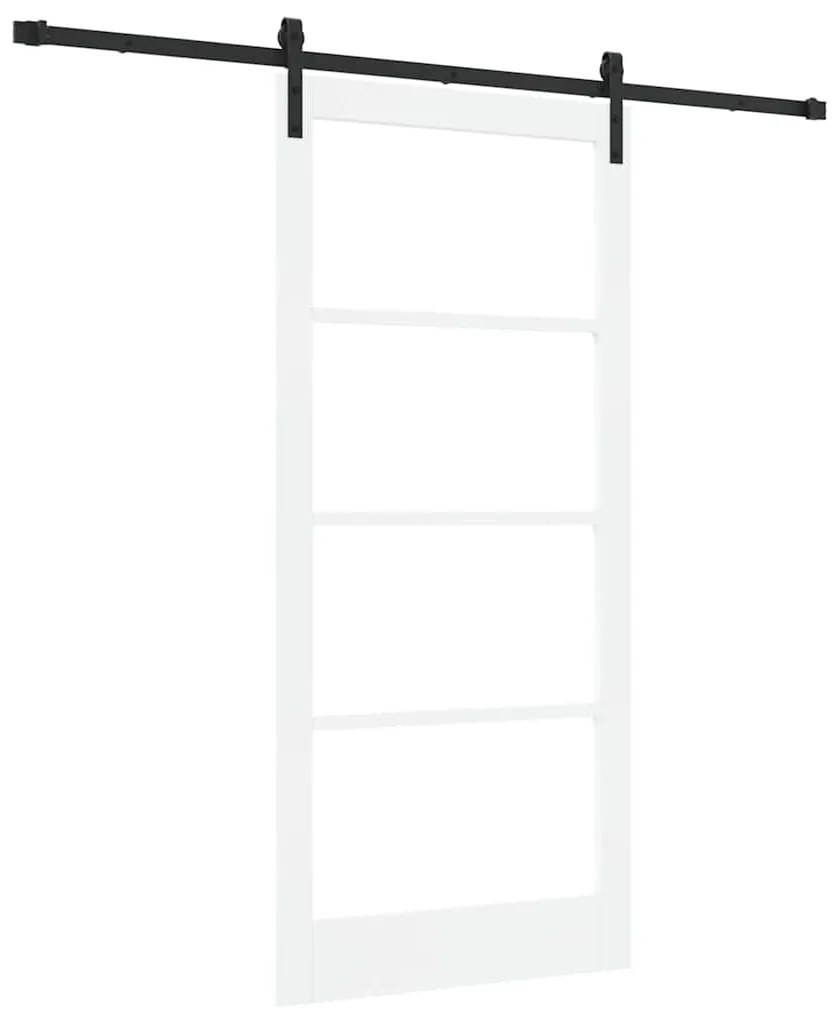 vidaXL Συρόμενη Πόρτα Χειροκίνητος Λευκό 93 x 202 cm Ξύλο και μέταλλο