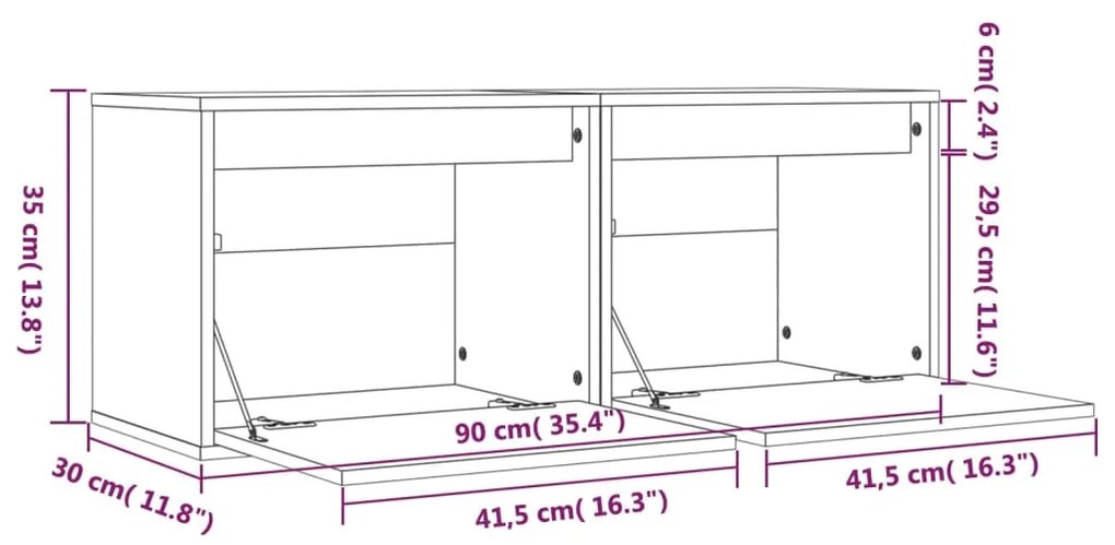 Ντουλάπια Τοίχου 2 τεμ. Λευκά 45x30x35 εκ από Μασίφ Ξύλο Πεύκου - Λευκό