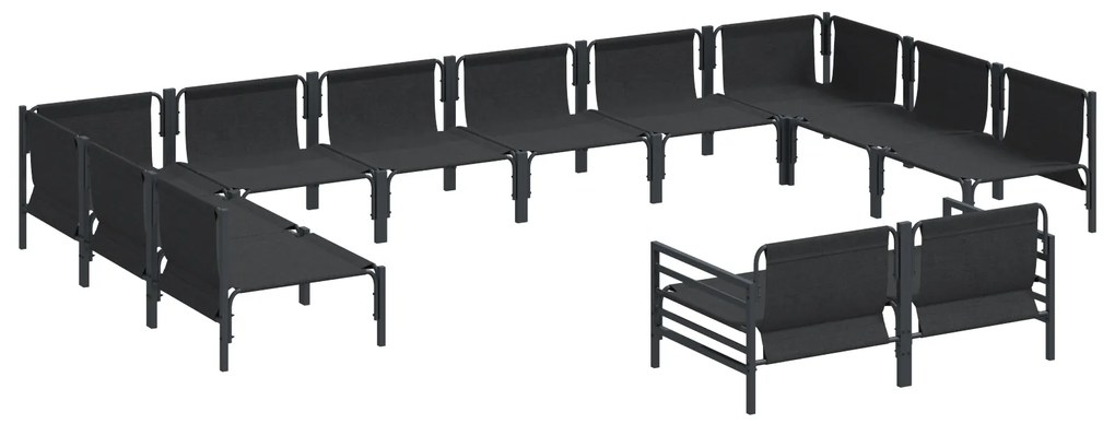 vidaXL Σετ Καναπέ Κήπου 12 pcs Ανθρακί Ατσάλι