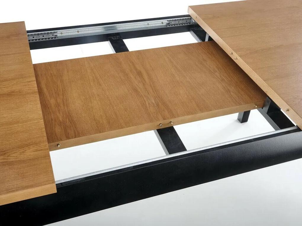 Τραπέζι Houston 1202, Σκούρα δρυς, Μαύρο, 78x80x160cm, 71 kg, Επιμήκυνση, Φυσικό ξύλο καπλαμά, Ξύλο, Ξύλο: Οξιά | Epipla1.gr