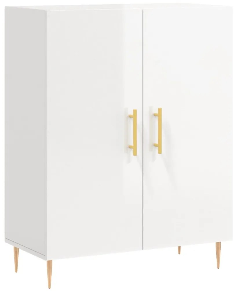 vidaXL Ντουλάπι Γυαλιστερό Λευκό 69,5x34x90 εκ. Επεξεργασμένο Ξύλο
