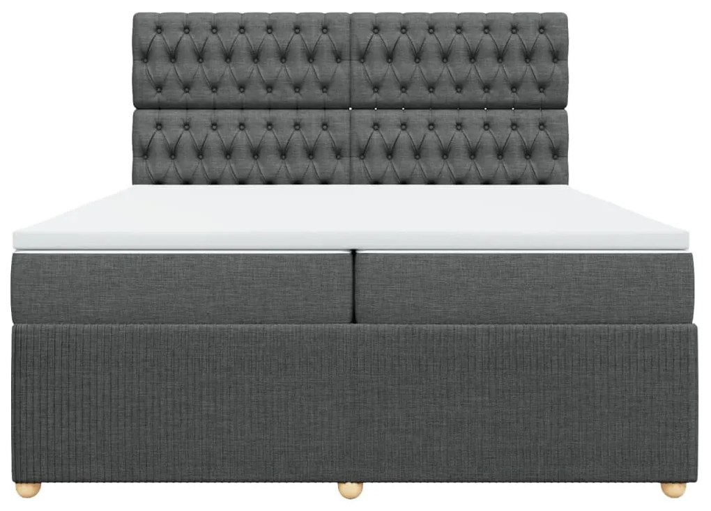 ΚΡΕΒΑΤΙ BOXSPRING ΜΕ ΣΤΡΩΜΑ ΣΚΟΥΡΟ ΓΚΡΙ 200X200 ΕΚ. ΥΦΑΣΜΑΤΙΝΟ 3292171