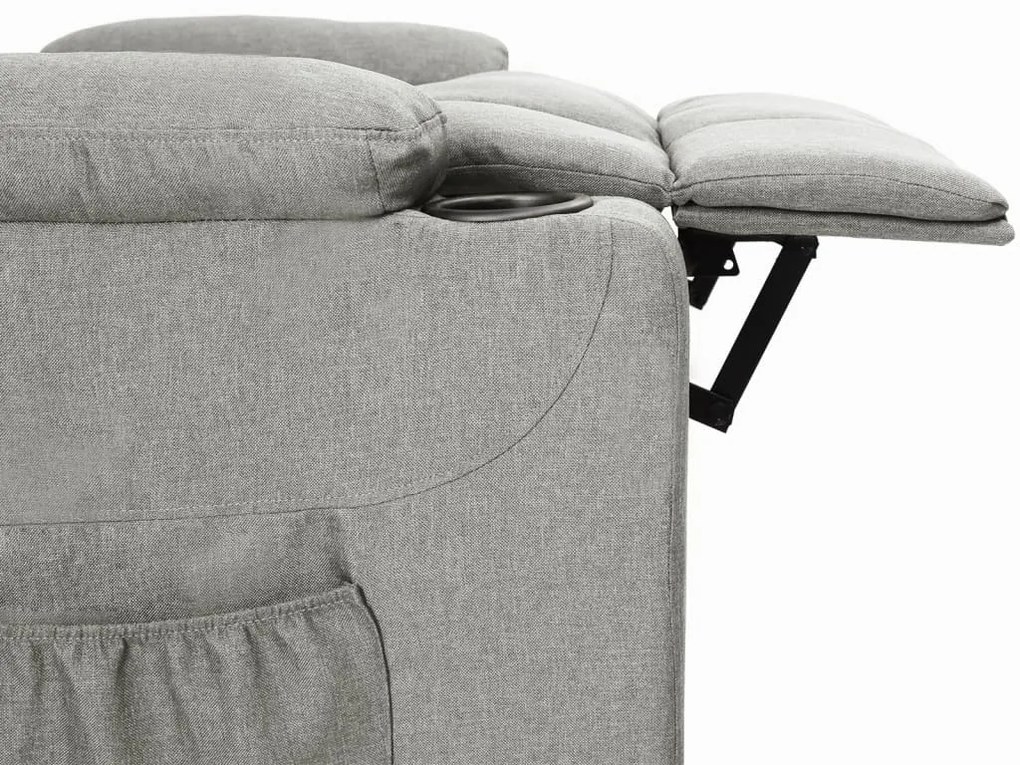 vidaXL Πολυθρόνα με Ανύψωση Ανοιχτό Γκρι Υφασμάτινη