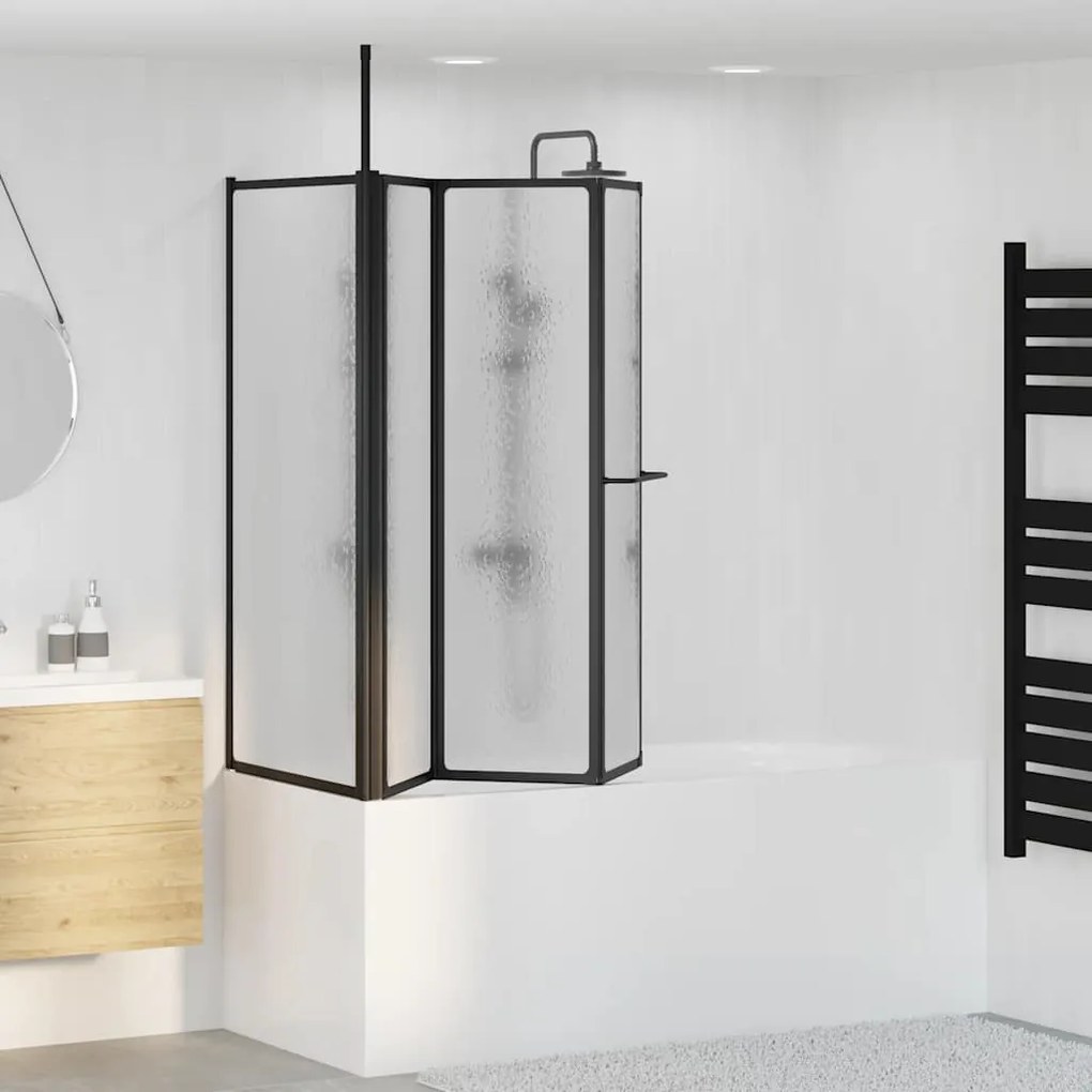 vidaXL Διαχωριστικό Μπάνιου Επιτοίχιο Σχήμα L 70x120x137εκ 4 Πτυσσόμενα Πάνελ