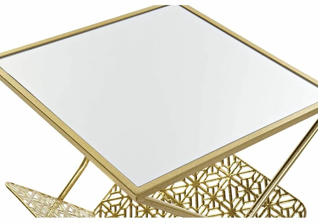 Ράφι για περιοδικά DKD Home Decor Χρυσό Μέταλλο Καθρέφτης 45 x 45 x 55 cm