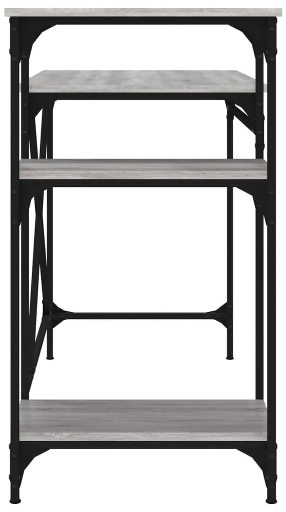 vidaXL Γραφείο με Ράφια Γκρι Sonoma 105x50x90 εκ. Επεξ. Ξύλο/Σίδηρος