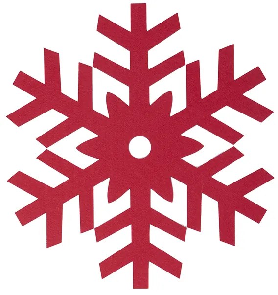 Σετ Χριστουγεννιάτικα Σουβέρ Felt Snow Flake Red 4x(10x10) - Nef-Nef Homeware