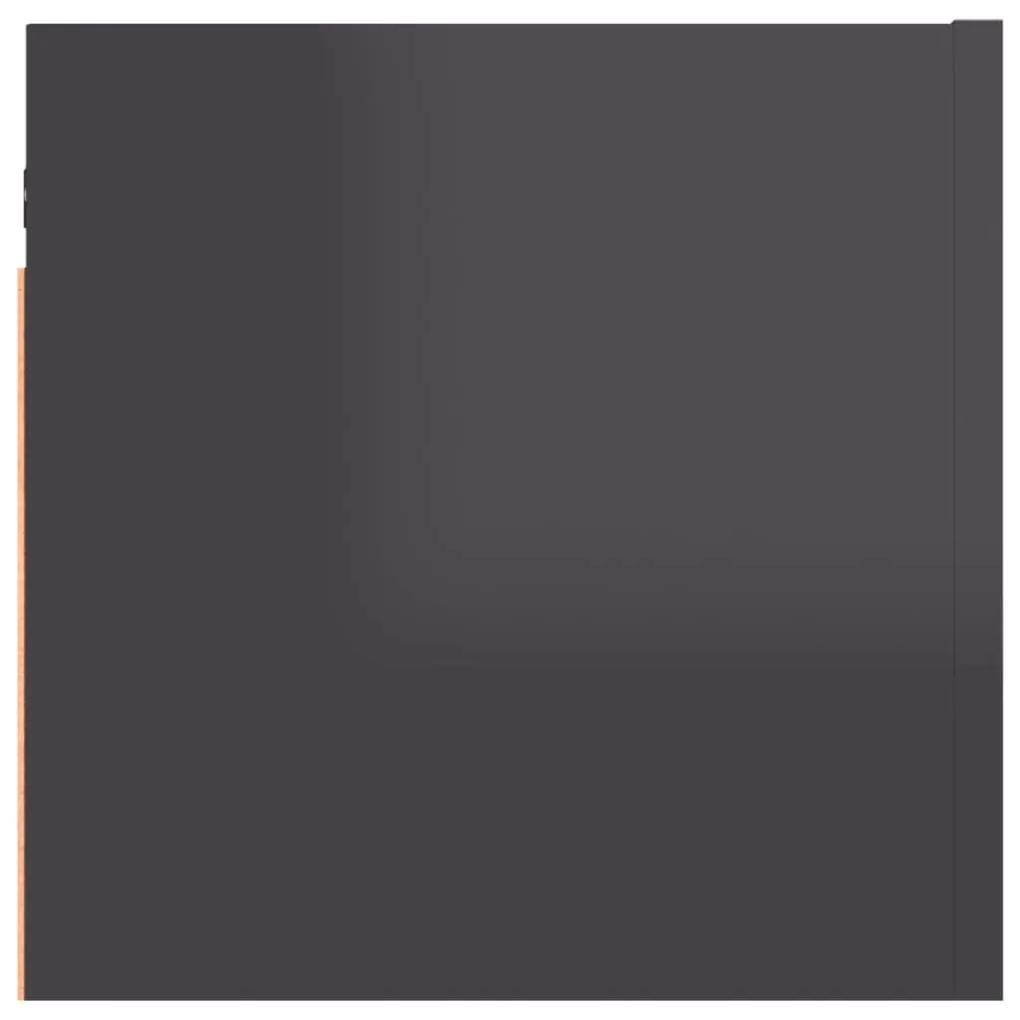 Κομοδίνα 2 τεμ. Γυαλιστερό Γκρι 30,5x30x30 εκ. από Μοριοσανίδα - Γκρι