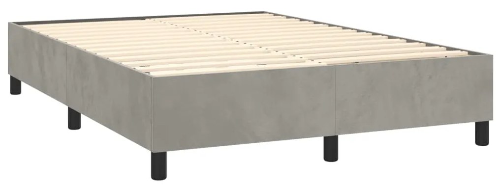 ΚΡΕΒΑΤΙ BOXSPRING ΜΕ ΣΤΡΩΜΑ ΑΝΟΙΧΤΟ ΓΚΡΙ 140X200 ΕΚ. ΒΕΛΟΥΔΙΝΟ 3137845